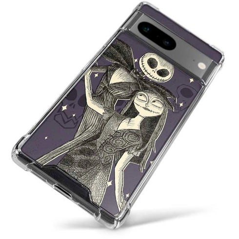 Disney The Nightmare Before Christmas Jack and Sally Art Google Pixel 8 Clear Case